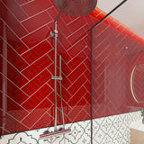 Giorbello Ruby Red 3-in x 9-in Glossy Glass Subway Wall Tile (5-sq. ft/ Carton)