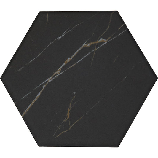 Daltile Belvedere Noir 8-in x 8-in Matte Porcelain Hexagon Floor and Wall Tile product image