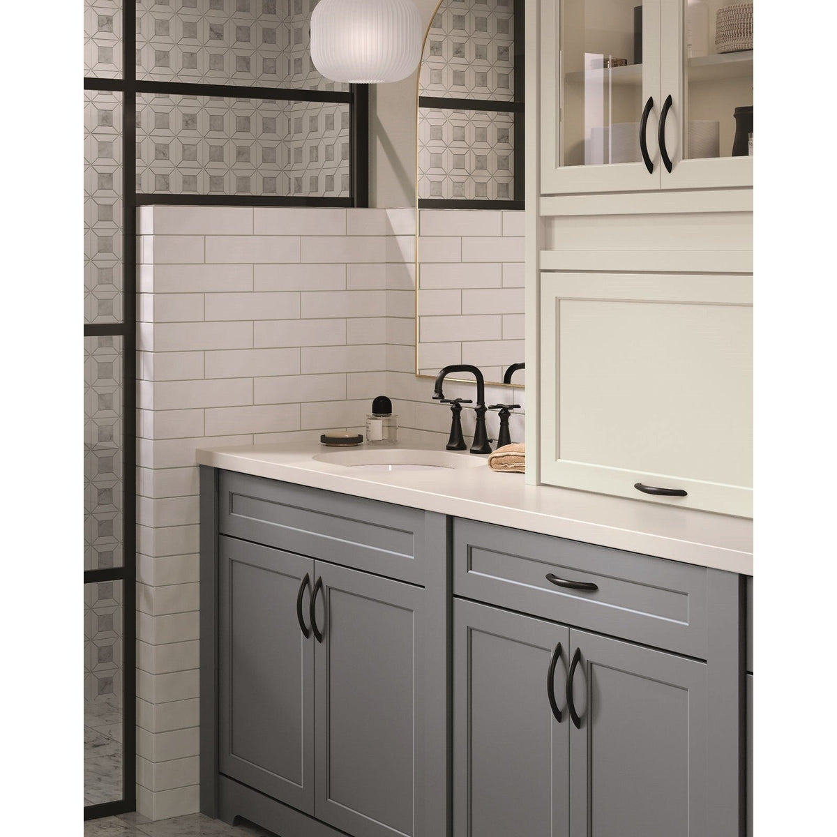 Diamond Express Jamestown 12-in W x 34.5-in H x 21-in D Moonstone Gray 3-Drawer Wood Wall-mount Cabinet Banks
