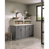 Diamond Express Jamestown 12-in W x 34.5-in H x 21-in D Moonstone Gray 3-Drawer Wood Wall-mount Cabinet Banks