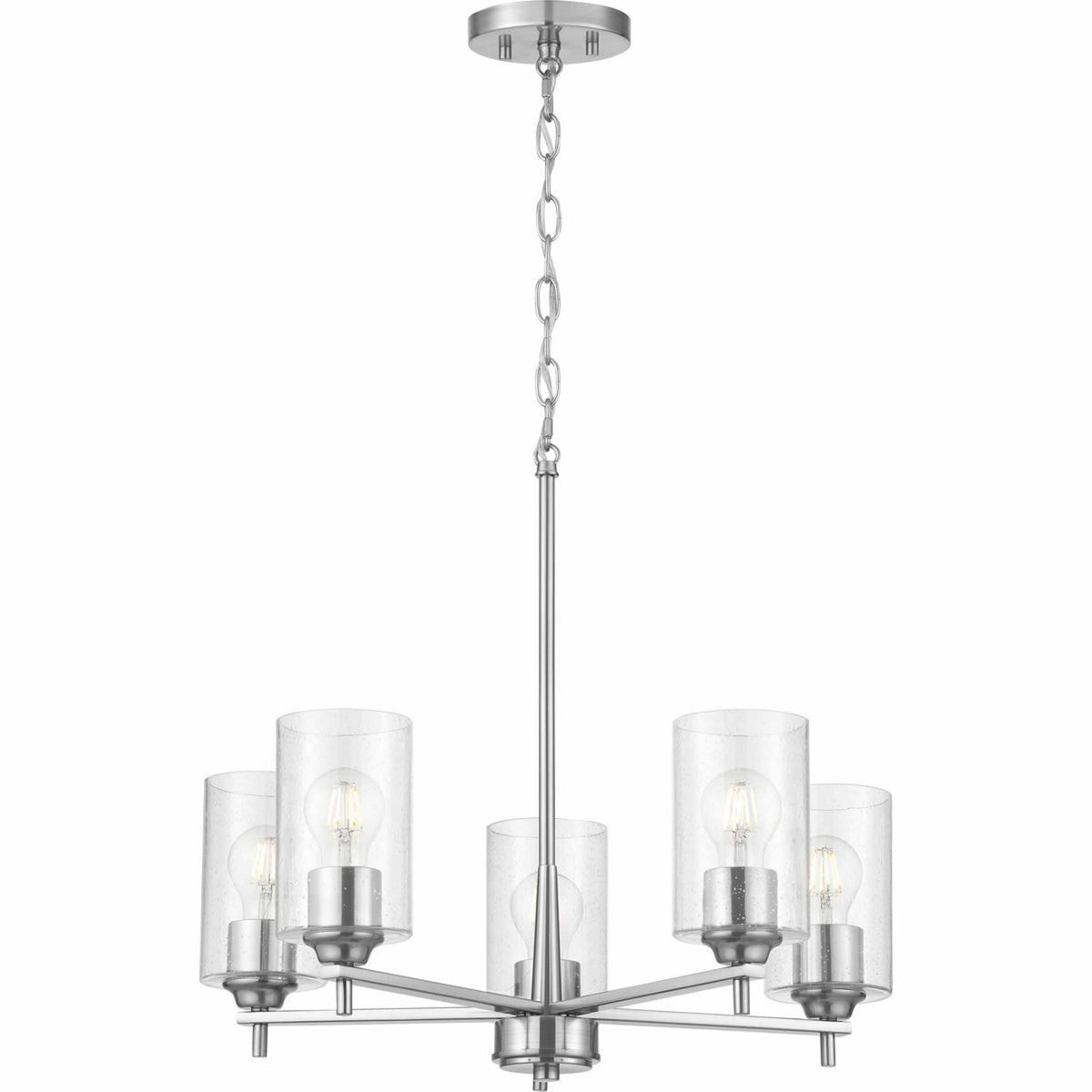 Progress Lighting Morehouse 5-Light Brushed Nickel Transitional Chandelier