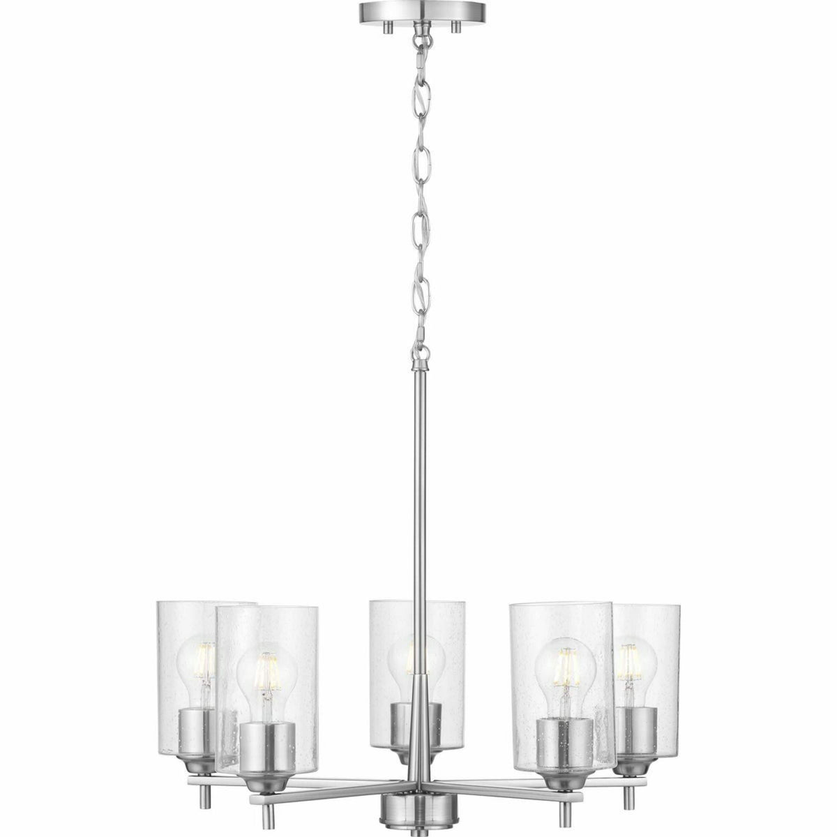 Progress Lighting Morehouse 5-Light Brushed Nickel Transitional Chandelier