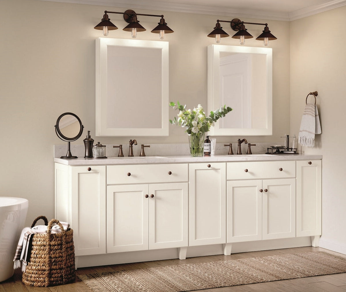 Diamond Express Jamestown 12-in W x 34.5-in H x 21-in D White 3-Drawer Wood Wall-mount Cabinet Banks