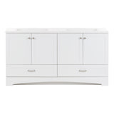 Diamond NOW Cassidy 60.5-in White Double Sink Bathroom Vanity with White Cultured Marble Top