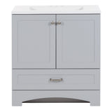 Diamond NOW Cassidy 30-in Pearl Gray Single Sink Bathroom Vanity with White Cultured Marble Top