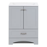 Diamond NOW Cassidy 24.5-in Pearl Gray Single-Sink Bathroom Vanity with White Cultured Marble Top
