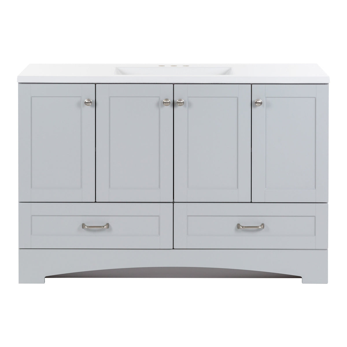 Diamond NOW Cassidy 48-in Pearl Gray Single Sink Bathroom Vanity with White Cultured Marble Top