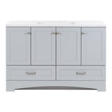 Diamond NOW Cassidy 48-in Pearl Gray Single Sink Bathroom Vanity with White Cultured Marble Top