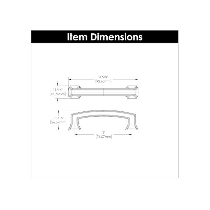 Hickory Hardware Bridges (160mm) Center to Center Rectangular Handle Drawer Pull