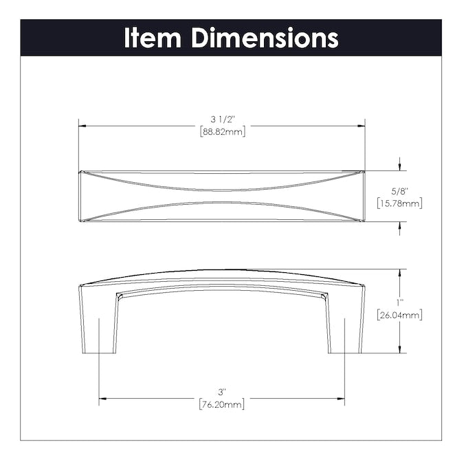 Hickory Hardware Crest 3-in (76mm) Center to Center Rectangular Handle Drawer Pull