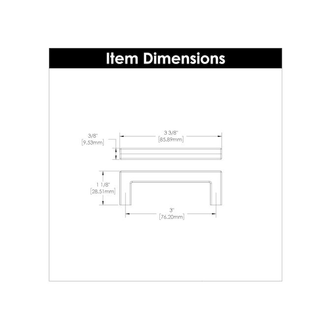 Hickory Hardware Skylight (76mm) Center to Center Rectangular Handle Drawer Pull