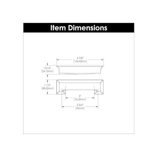 Hickory Hardware Studio 3-in or 3-3/4-in Center to Center Polished Nickel Rectangular Cup Drawer Pulls