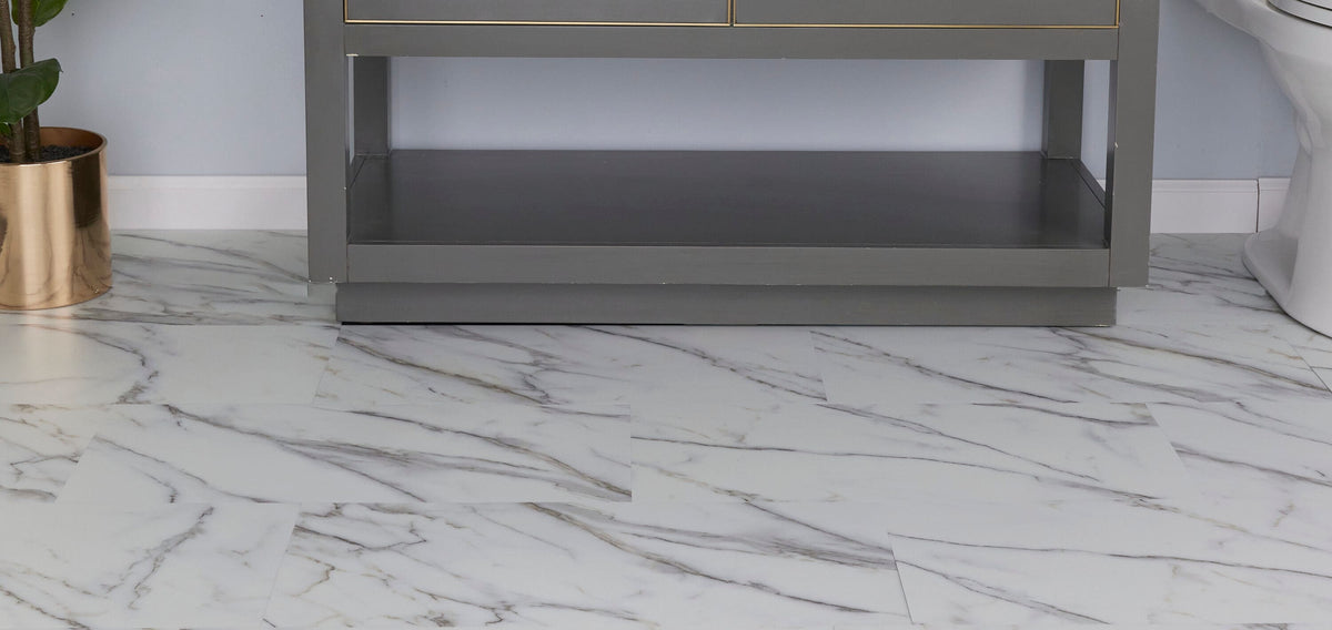 Lucida USA Gluecore Whitstone White 22-mil x 12-in W x 24-in L Waterproof Glue Down Luxury Vinyl Plank Flooring (36-sq ft/ Carton)