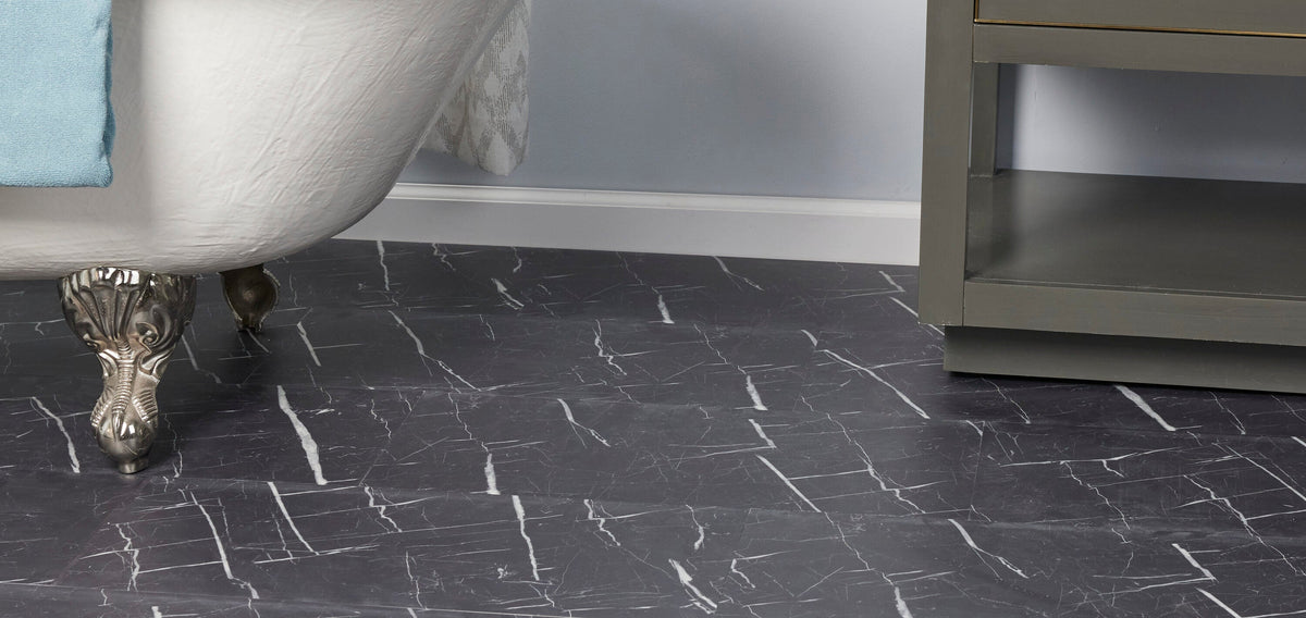 Lucida USA Terracore Nero Marquina Gray 22-mil x 12-in W x 24-in L Waterproof Interlocking Luxury Vinyl Plank Flooring (16-sq ft/ Carton)