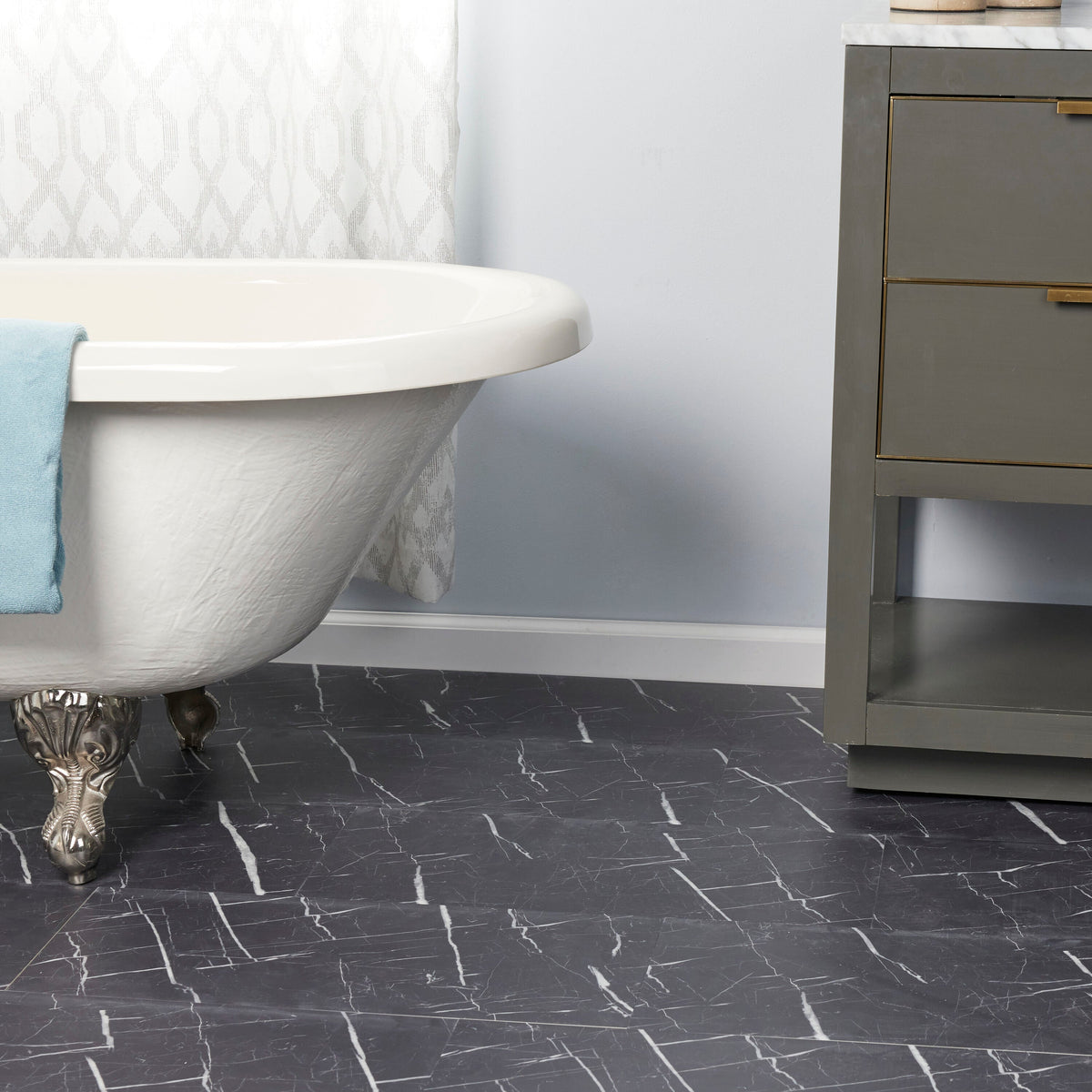 Lucida USA Terracore Nero Marquina Gray 22-mil x 12-in W x 24-in L Waterproof Interlocking Luxury Vinyl Plank Flooring (16-sq ft/ Carton)