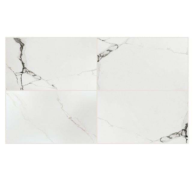 Origin 21 Alisa White 16-in x 32-in Polished Porcelain Marble Look Floor and Wall Tile (3.44-sq. ft/ Piece)