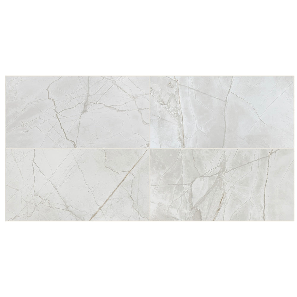 Lucca Chalk 12-in x 24-in Matte Porcelain Marble Look Floor and Wall Tile (1.93-sq. ft/ Piece)