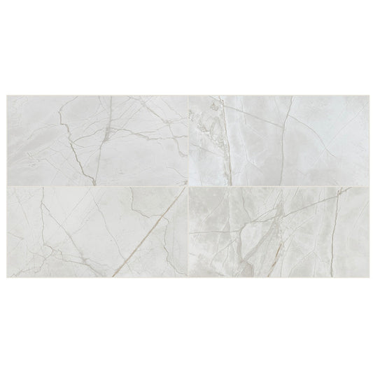 Lucca Chalk 12-in x 24-in Matte Porcelain Marble Look Floor and Wall Tile (1.93-sq. ft/ Piece)