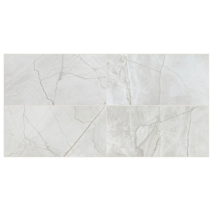 Lucca Chalk 12-in x 24-in Matte Porcelain Marble Look Floor and Wall Tile (1.93-sq. ft/ Piece)