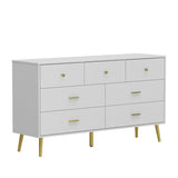 FUFU&GAGA Contemporary/Modern White Sideboard with 7 Drawers - Ample Storage Space - Durable Construction - Multi-Purpose Cabinet