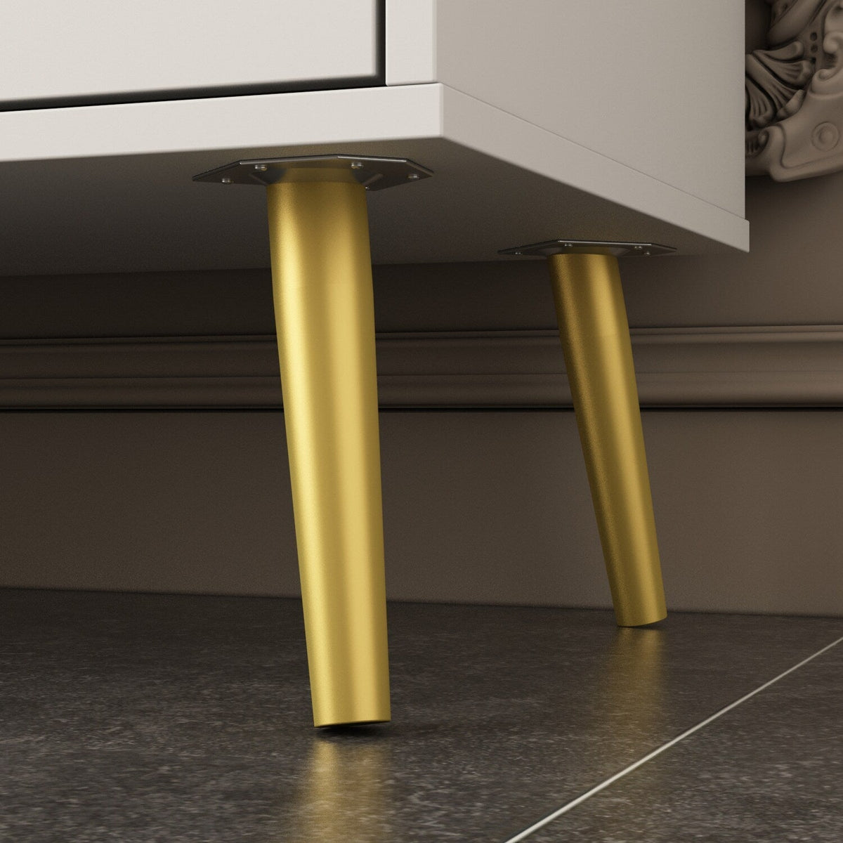 FUFU&GAGA Contemporary/Modern White Sideboard with 7 Drawers - Ample Storage Space - Durable Construction - Multi-Purpose Cabinet