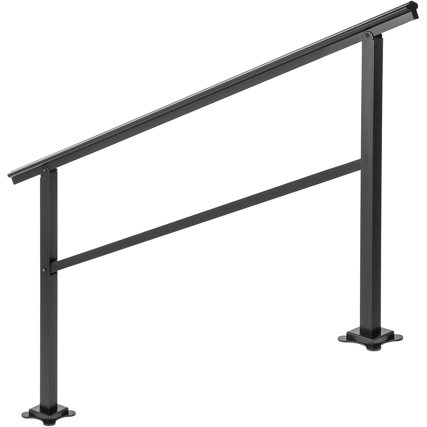 VEVOR 4-5 Steps Aluminum Handrail 4.98-ft x 35.2-in Aluminum Deck Handrail Kit