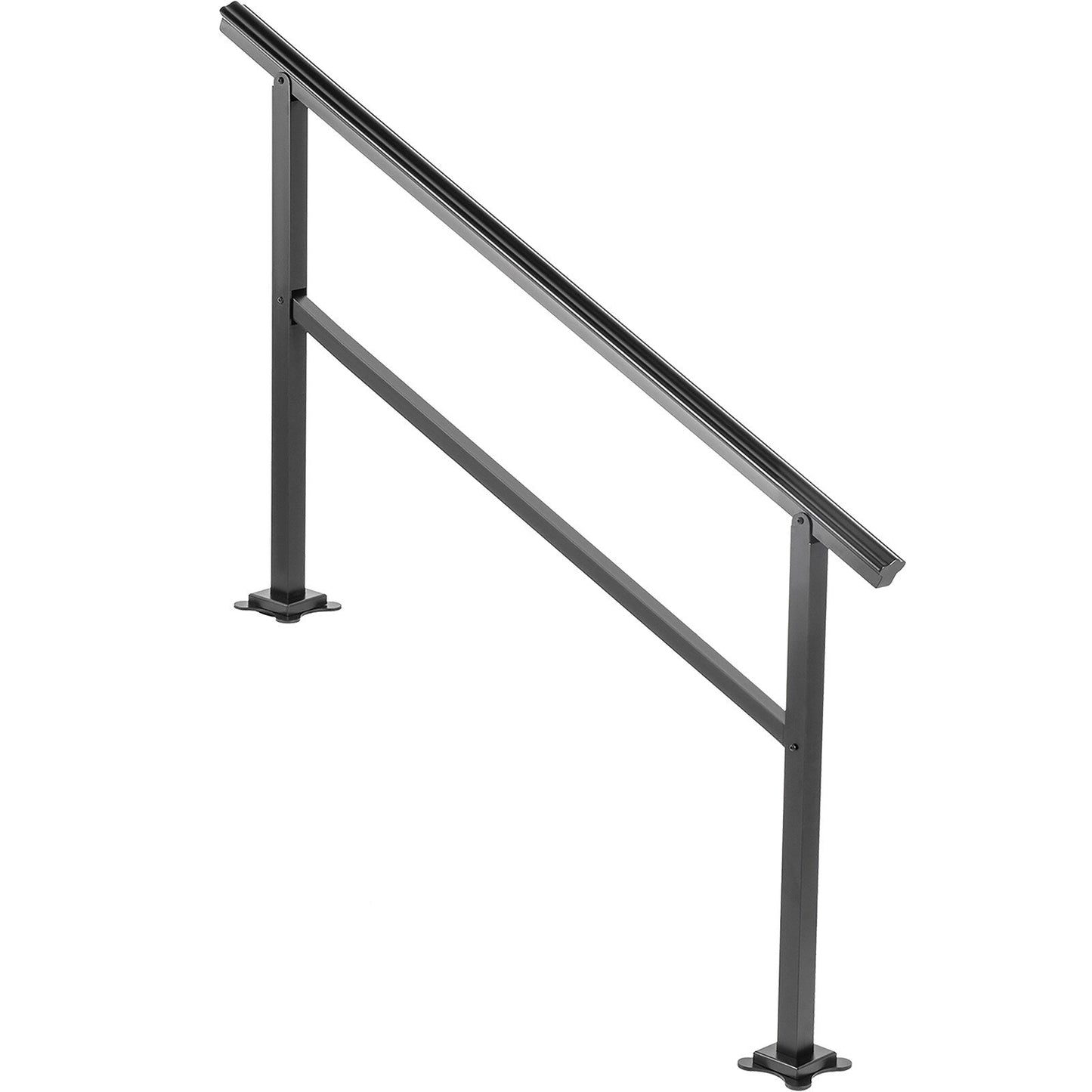 VEVOR 4-5 Steps Aluminum Handrail 4.98-ft x 35.2-in Aluminum Deck Handrail Kit