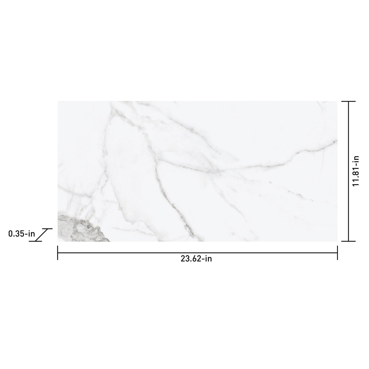 Satori Statuario 12-in x 24-in Polished Porcelain Marble Look Floor and Wall Tile (1.93-sq. ft/ Piece)