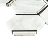 American Olean Genuine Stone Carrara 12-in x 15-in Polished Natural Marble Honeycomb Mosaic Floor and Wall Tile