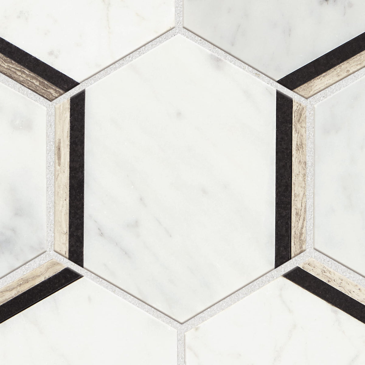 American Olean Genuine Stone Carrara 12-in x 15-in Polished Natural Marble Honeycomb Mosaic Floor and Wall Tile