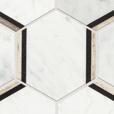 American Olean Genuine Stone Carrara 12-in x 15-in Polished Natural Marble Honeycomb Mosaic Floor and Wall Tile