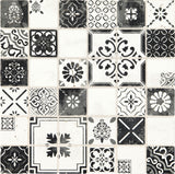 American Olean Genuine Stone Moroccan Black and White 12-in x 12-in Glazed Natural Travertine Mosaic Wall Tile (0.97-sq ft)
