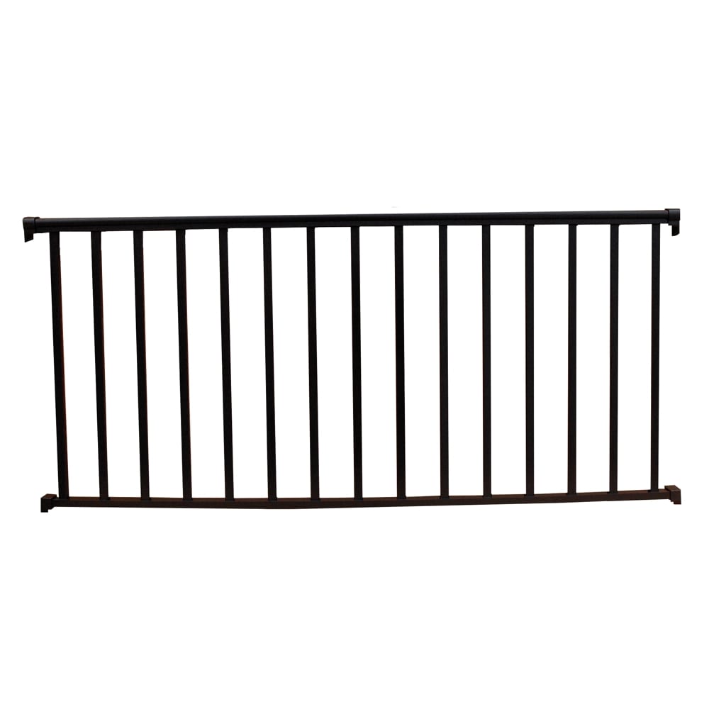 Wolf Handrail 8-ft x 36-in Hammered Black Aluminum Deck Rail Kit