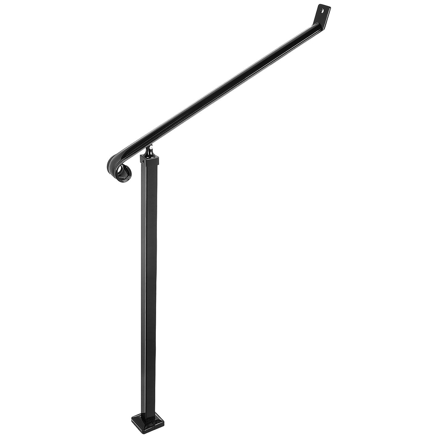 VEVOR 2-3 Steps Handrail 2.5-ft x 42.4-in Wrought Iron Pressure Treated Steel Deck Handrail Kit