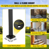 VEVOR 2-3 Steps Handrail 2.5-ft x 42.4-in Wrought Iron Pressure Treated Steel Deck Handrail Kit