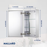 Croydex 15-in x 25-in Surface/Recessed Mount Silver Mirrored Soft Close Medicine Cabinet