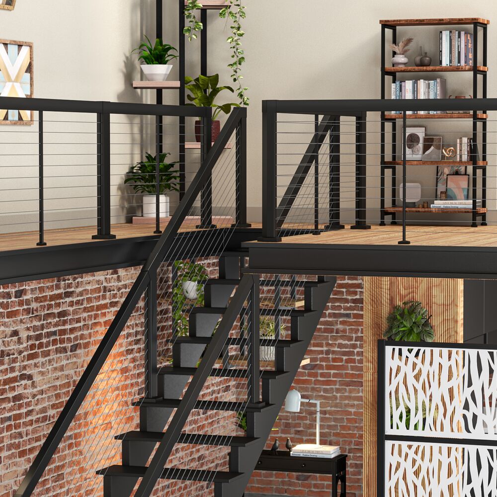 Barrette Outdoor Living Elevation 5-ft x 36-in Matte Black Aluminum Deck Stair Cable Rail Kit