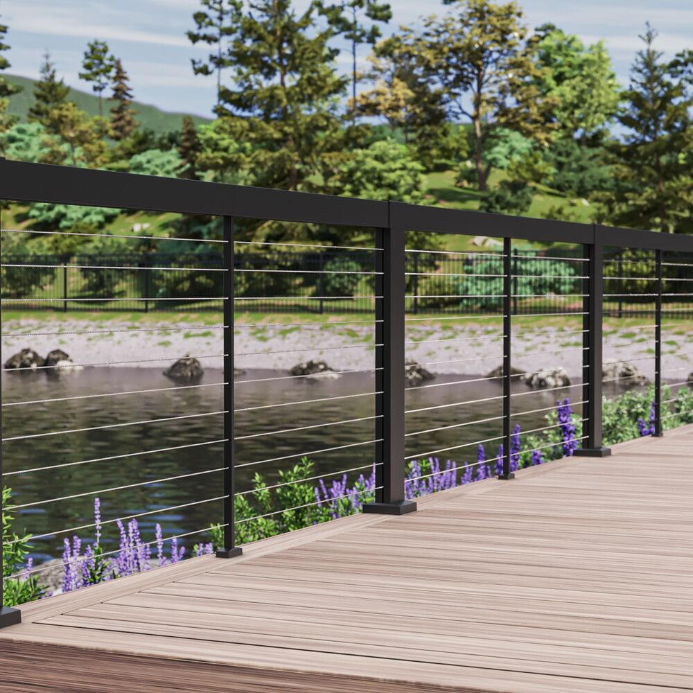 Barrette Outdoor Living Elevation 6-ft x 2-in Matte Black Aluminum Deck Cable Rail Kit