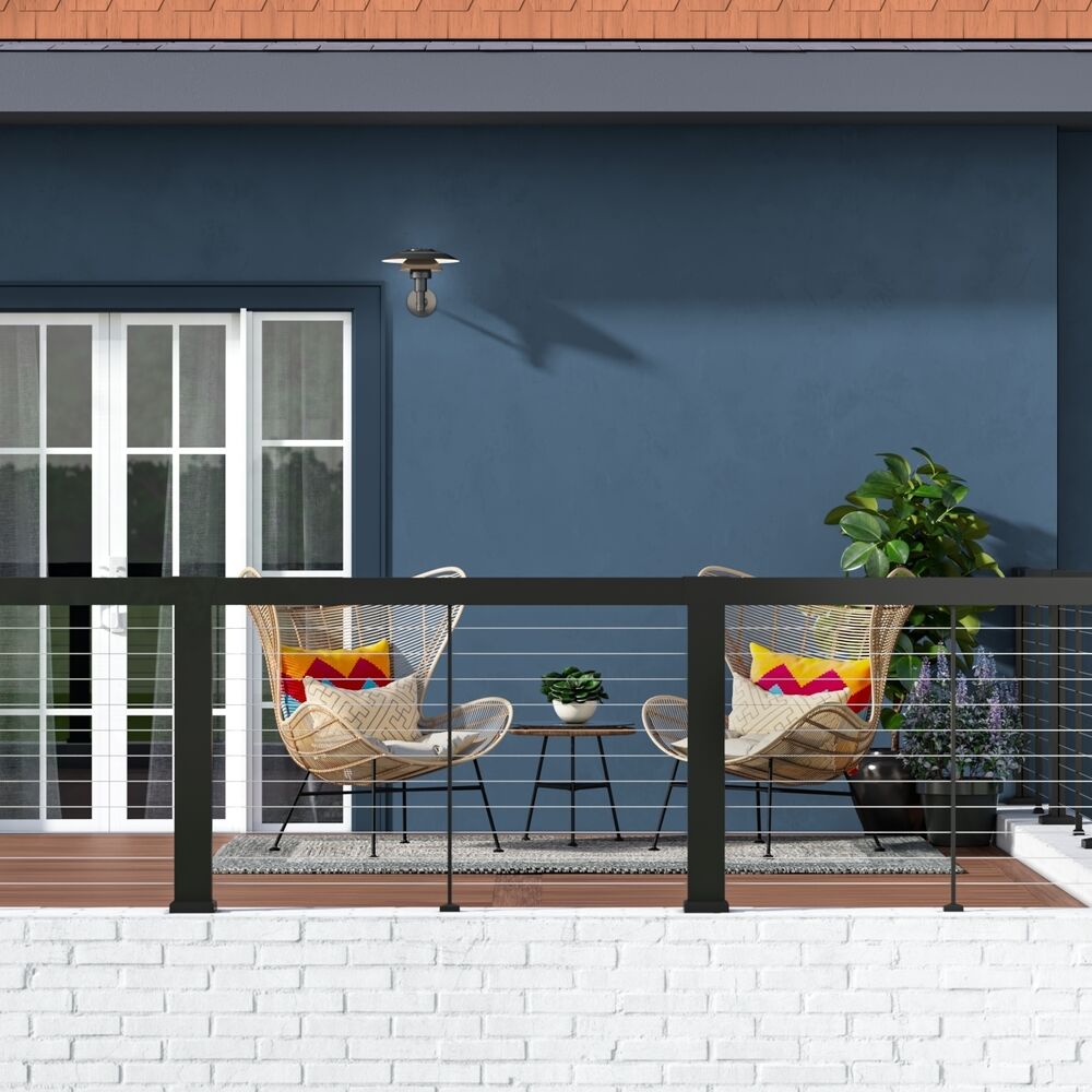 Barrette Outdoor Living Elevation 6-ft x 2-in Matte Black Aluminum Deck Cable Rail Kit