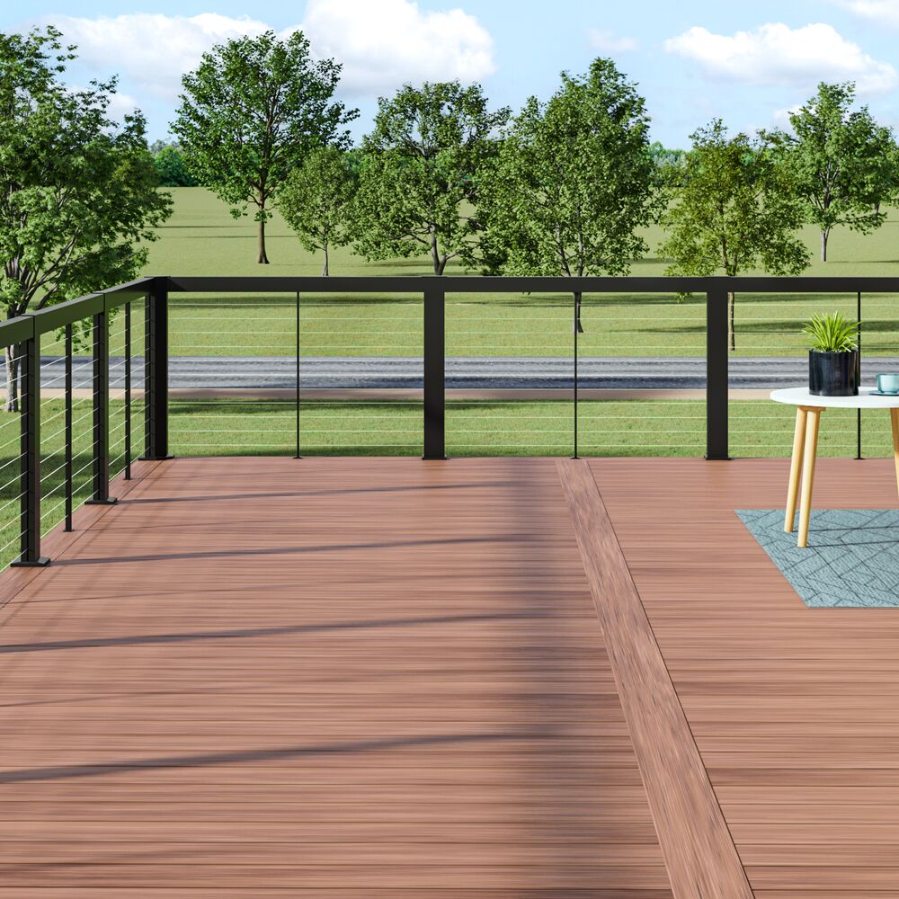 Barrette Outdoor Living Elevation 8.75-in x 5.38-in x 3-ft Matte Black Deck Corner Post
