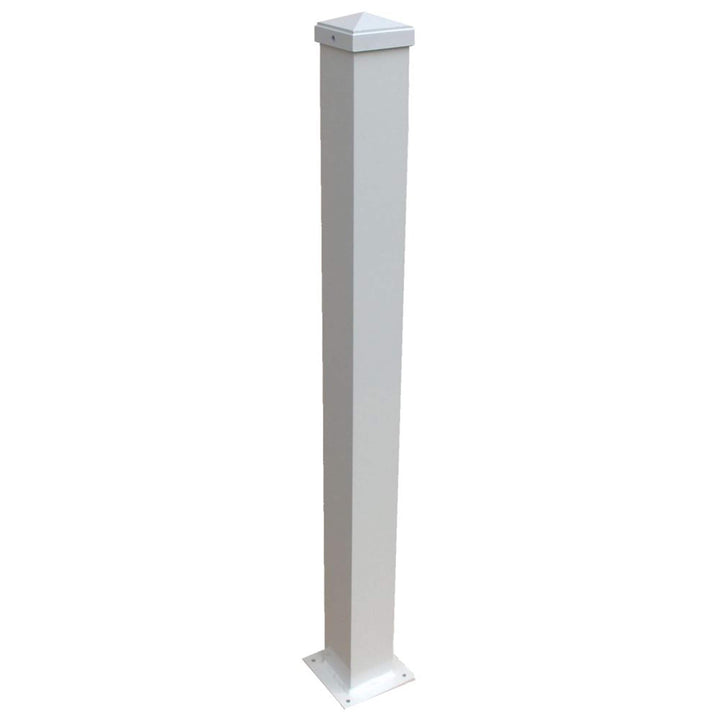 Wolf Handrail Post Kit 3-in x 3-in x 3-1/4-ft White Aluminum Deck Post