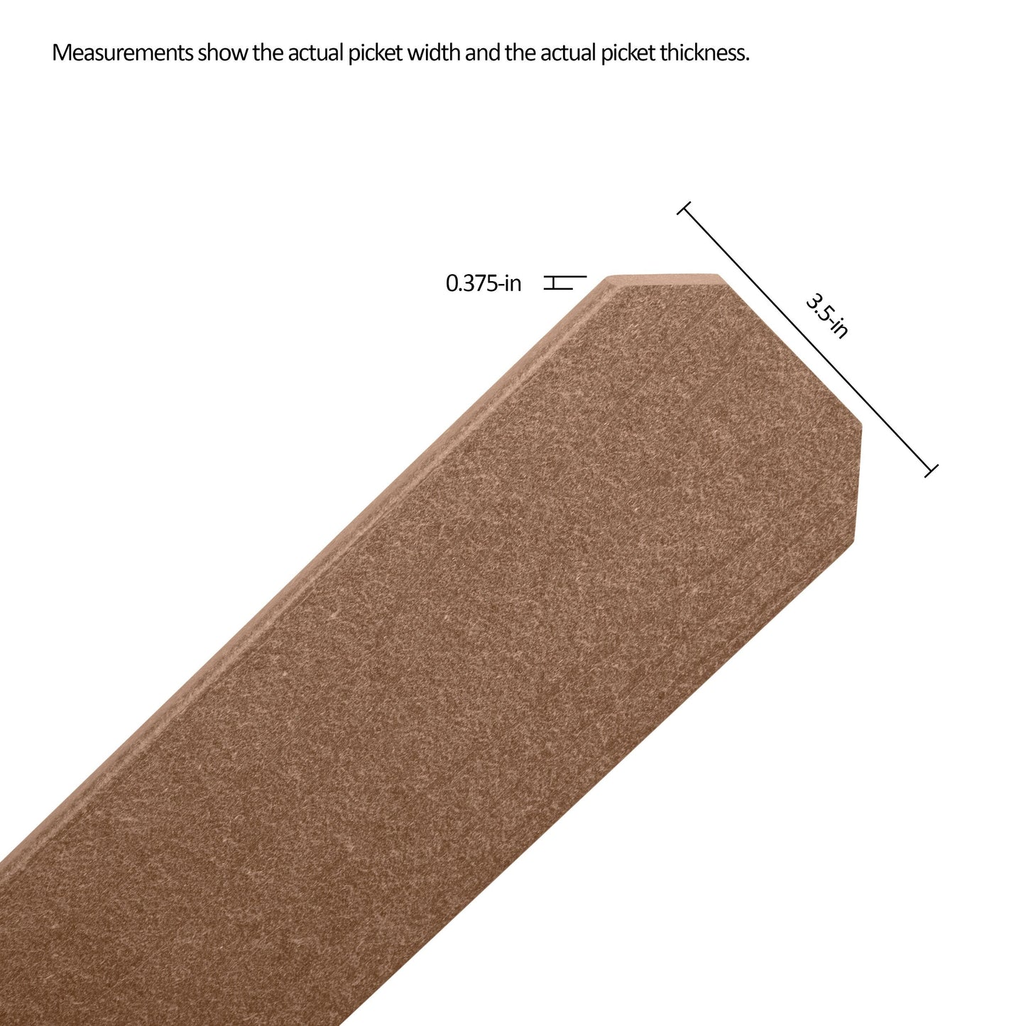 Natures Composites Composite Fence and Gate Picket - Dog Ear - Timber Brown - 3/8in. x 3.5in. x 5 3/4ft. (10-Pack)