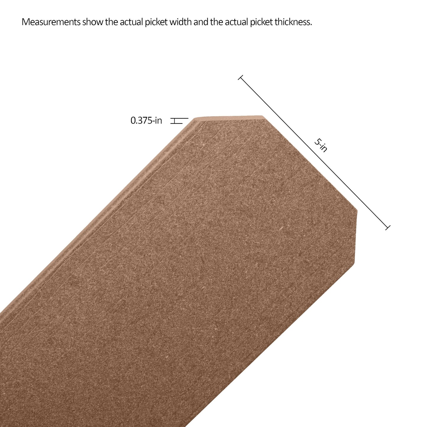 Natures Composites Composite Fence and Gate Picket - Dog Ear - Timber Brown - 3/8in. x 5in. x 5 3/4ft. (7-Pack)