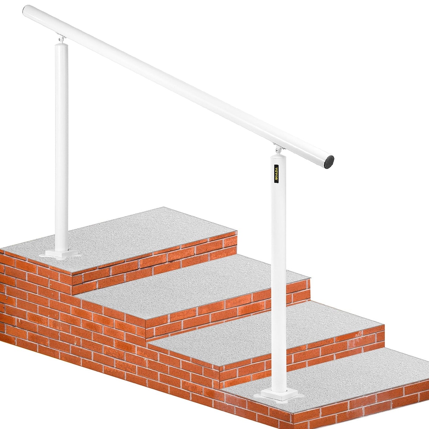 VEVOR 5FT White Stair Handrail 5-ft x 35.8-in Aluminum Pressure Treated Aluminum Deck Handrail Kit