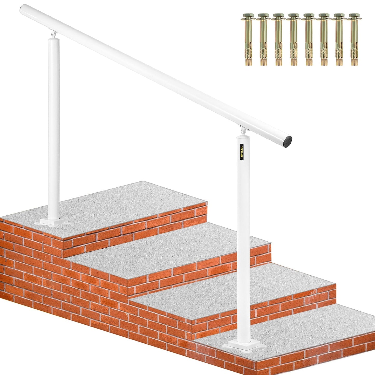 VEVOR 5FT White Stair Handrail 5-ft x 35.8-in Aluminum Pressure Treated Aluminum Deck Handrail Kit