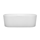 Ursula 67 in. Acrylic Flatbottom Center Drain Soaking Tub in White with Polished Chrome Trim - Super Arbor
