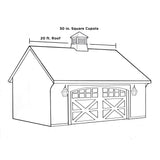 Good Directions Manchester 30-in x 64-in White Vinyl Cupola with Black Aluminum Roof and Black Horse Weathervane