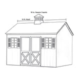 Good Directions Coventry Cupola with Copper Rooster Weathervane, 18-in x 46-in White Vinyl Cupola with 24-Gauge Copper Pagoda Roof