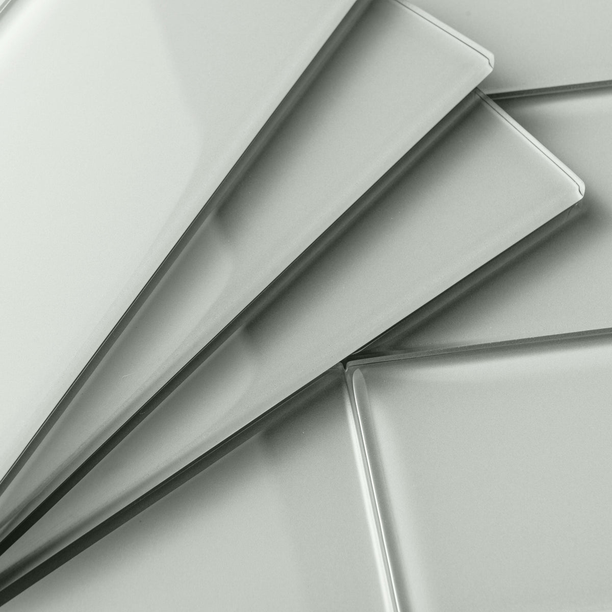 Giorbello (Sample) 4x12 glass subway tiles Light Gray 4-in x 12-in Glossy Glass Brick Subway Wall Tile