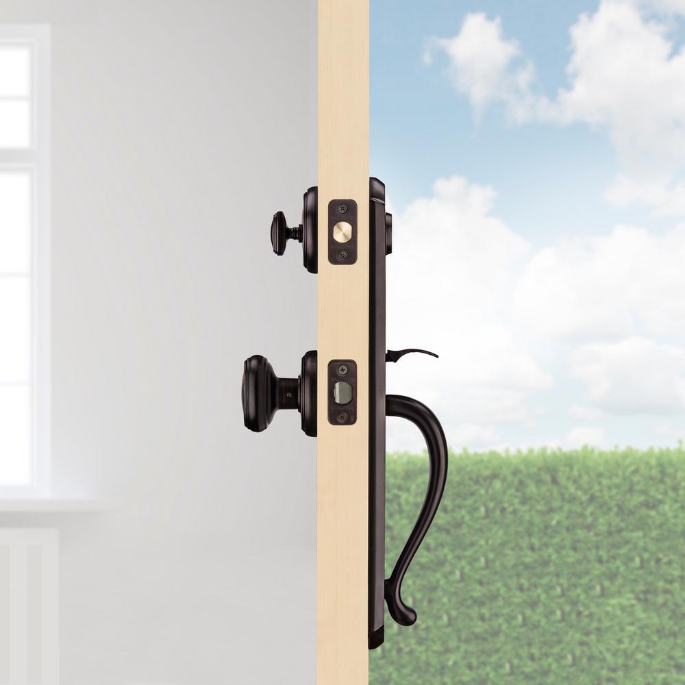 Prestige Bighorn Single Cylinder Venetian Bronze Door Handleset with Carnaby Door Knob Featuring SmartKey Security - Super Arbor